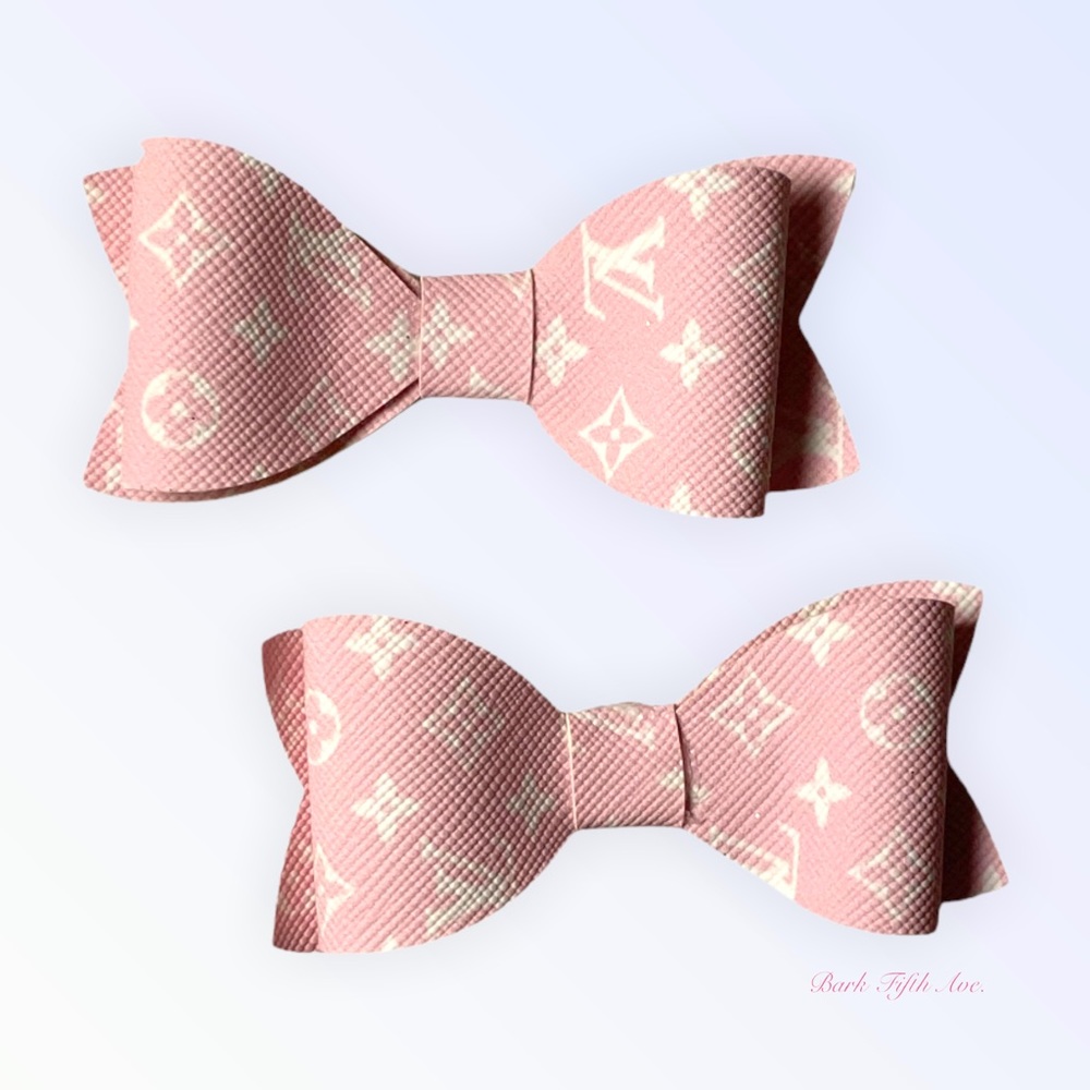 Chewy Vuitton Vegan Leather Hair Bow